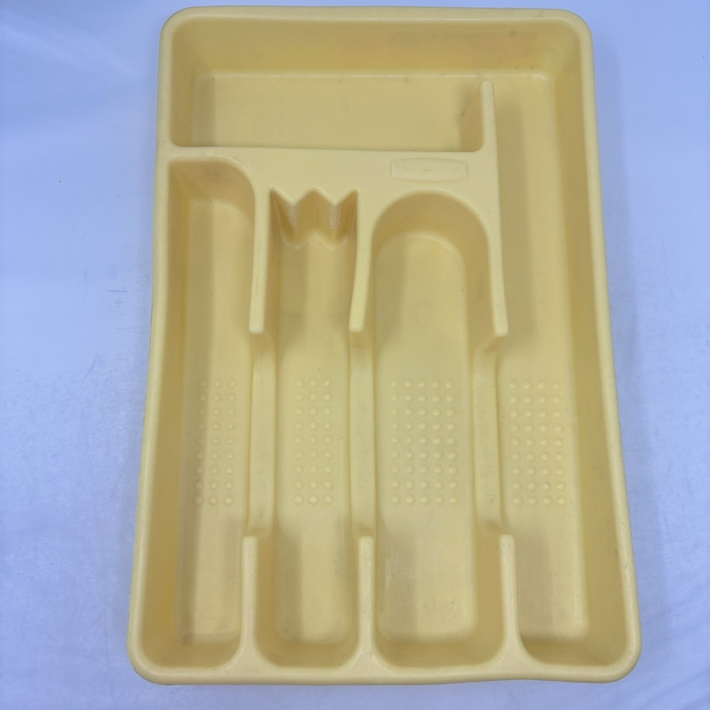 Vintage Rubbermaid Silverware Tray Organizer 2919 Yellow